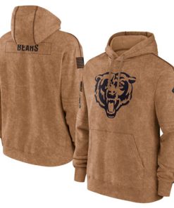 Men's Chicago Bears 2023 Brown Salute To Service Pullover Hoodie