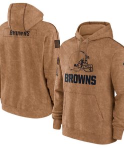 Men's Cleveland Browns 2023 Brown Salute To Service Pullover Hoodie