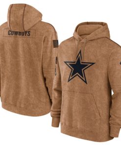 Men's Dallas Cowboys 2023 Brown Salute To Service Pullover Hoodie