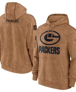 Men's Green Bay Packers 2023 Brown Salute To Service Pullover Hoodie