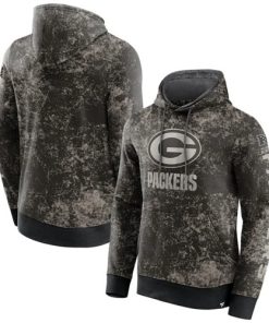 Men's Green Bay Packers Black Gray Blackout Tonal Pullover Hoodie