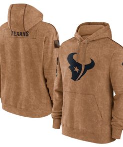 Men's Houston Texans 2023 Brown Salute To Service Pullover Hoodie