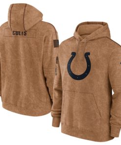 Men's Indianapolis Colts 2023 Brown Salute To Service Pullover Hoodie