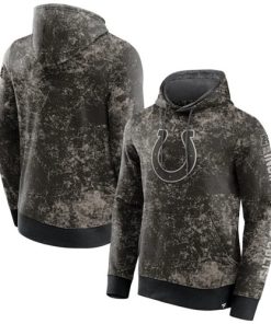 Men's Indianapolis Colts Black Gray Blackout Tonal Pullover Hoodie