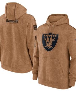 Men's Las Vegas Raiders 2023 Brown Salute To Service Pullover Hoodie