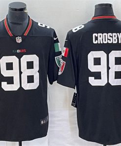 Men's Las Vegas Raiders #98 Maxx Crosby Black Mexico Vapor Limited Football Stitched Jersey