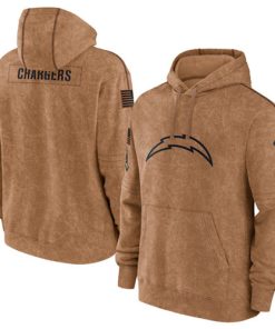 Men's Los Angeles Chargers 2023 Brown Salute To Service Pullover Hoodie