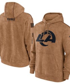 Men's Los Angeles Rams 2023 Brown Salute To Service Pullover Hoodie