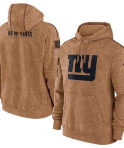 Men's New York Giants 2023 Brown Salute To Service Pullover Hoodie