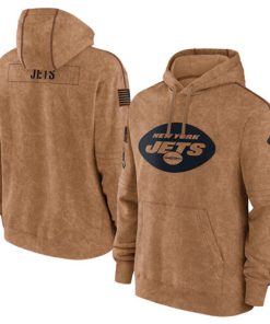 Men's New York Jets 2023 Brown Salute To Service Pullover Hoodie