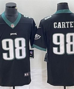 Men's Philadelphia Eagles #98 Jalen Carter Black Vapor Limited Stitched Football Jersey