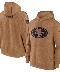 Men's San Francisco 49ers 2023 Brown Salute To Service Pullover Hoodie