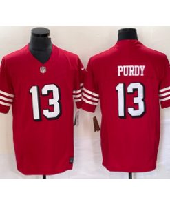 Nike 49ers 13 Brock Purdy Red Throwback 2023 F.U.S.E Vapor Limited Men Jersey