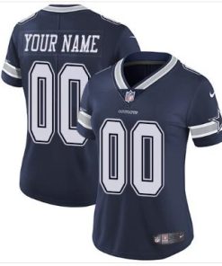 Women's Dallas Cowboys Personalized Customized Navy  Limited Jersey