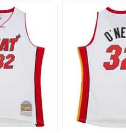 Shaq O'Neal #32 Miami Heat Custom Mitchell & Ness Swingman NBA Jersey White