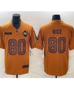 49ers 80 Jerry Rice 2023 Brown Salute To Service Limited Men Jersey