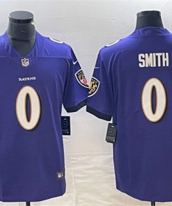 Men's Baltimore Ravens #0 Roquan Smith Purple Vapor Untouchable Limited Football Stitched Jersey