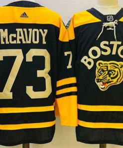 Men's Boston Bruins #73 Charlie McAvoy Black Classic Primegreen Stitched Jersey