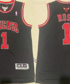 Men's Chicago Bulls #1 Derrick Rose Black Stitched Basketball Jersey