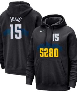 Men's Denver Nuggets #15 Nikola Jokic Black 2023-24 City Edition Name Number Pullover Hoodie