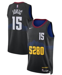Men's Denver Nuggets #15 Nikola Jokic Black 2023 City Edition Stitched Basketball Jersey