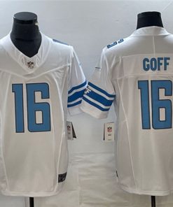 Men's Detroit Lions #16 Jared Goff White 2023  Limited Stitched Jersey