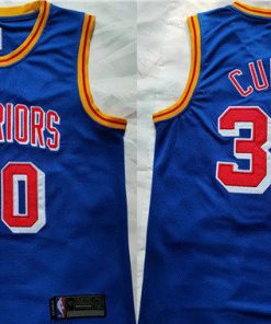 Men's Golden State Warriors #30 Stephen Curry Blue Stitched Basketball Jersey