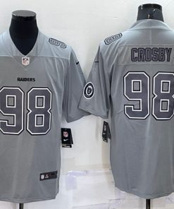 Men's Las Vegas Raiders #98 Maxx Crosby Gray Fashion Stitched Jersey