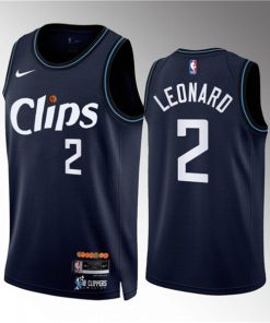 Men's Los Angeles Clippers #2 Kawhi Leonard Navy 2023-24 City Edition Stitched Jersey