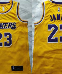 Men's Los Angeles Lakers #23 LeBron James Yellow Stitched Basketball Jersey