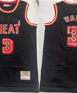 Men's Miami Heat #3 Dwyane Wade Black Stitched Basketball Jersey