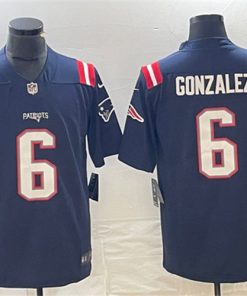 Men's New England Patriots #6 Christian Gonzalez Navy Vapor Untouchable Limited Football Stitched Jersey