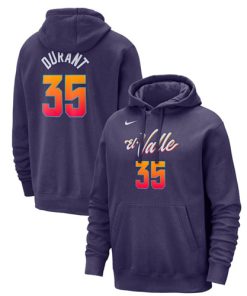Men's Phoenix Suns #35 Kevin Durant Purple 2023-24 City Edition Name Number Pullover Hoodie