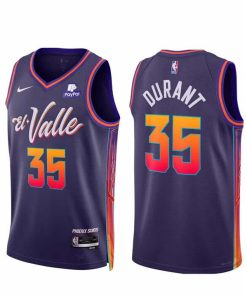 Men's Phoenix Suns #35 Kevin Durant Purple 2023-24 City Edition Stitched Basketball Jersey