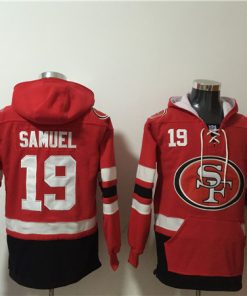 Men's San Francisco 49ers #19 Deebo Samuel Red Black Ageless Must-Have Lace-Up Pullover Hoodie