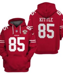 Men's San Francisco 49ers Active Custom 2021 Red 75th Anniversary Pullover Hoodie