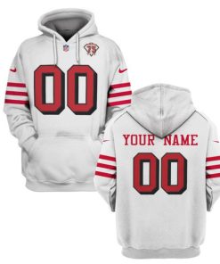 Men's San Francisco 49ers Active Custom 2021 White 75th Anniversary Pullover Hoodie