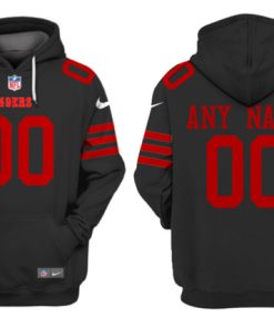 Men's San Francisco 49ers Customized Black Alternate Pullover Hoodie
