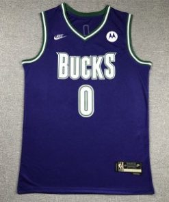 NBA Bucks 0 Damian Blue Men Jersey