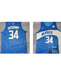 NBA Bucks 34 Giannis Antetokounmpo Blue 2023-24 City Men Jersey