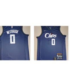 NBA Clippers 0 Russell Westbrook 2024 City Blue Nike Men Jersey