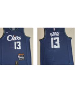 NBA Clippers 13 Paul George 2024 City Blue Nike Men Jersey