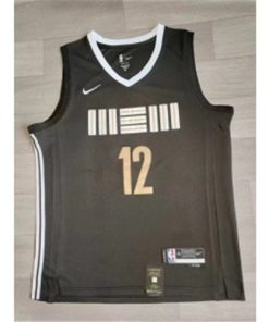 NBA Grizzlies 12 Morant Black 2023-24 City Nike Men Jersey