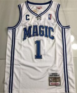 NBA Magic 1 McGrady White Throwback Men Jersey