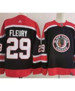 NHL Blackhawks 29 Marc-Andre Fleury Black  Men Jersey