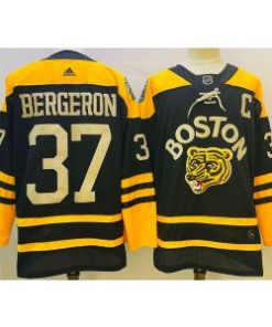 NHL Bruins 37 Patrice Bergeron Black 2022-23 Retro Men Jersey