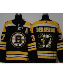 NHL Bruins 37 Patrice Bergeron Black Fashion Men Jersey