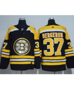 NHL Bruins 37 Patrice Bergeron Black Glittery Edition Adidas Men Jersey