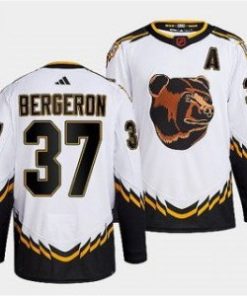 NHL Bruins 37 Patrice Bergeron White 2022-23 Retro Men Jersey