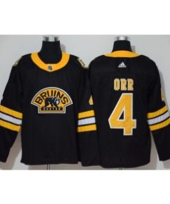 NHL Bruins 4 Bobby Orr Black 3rd Men Jersey